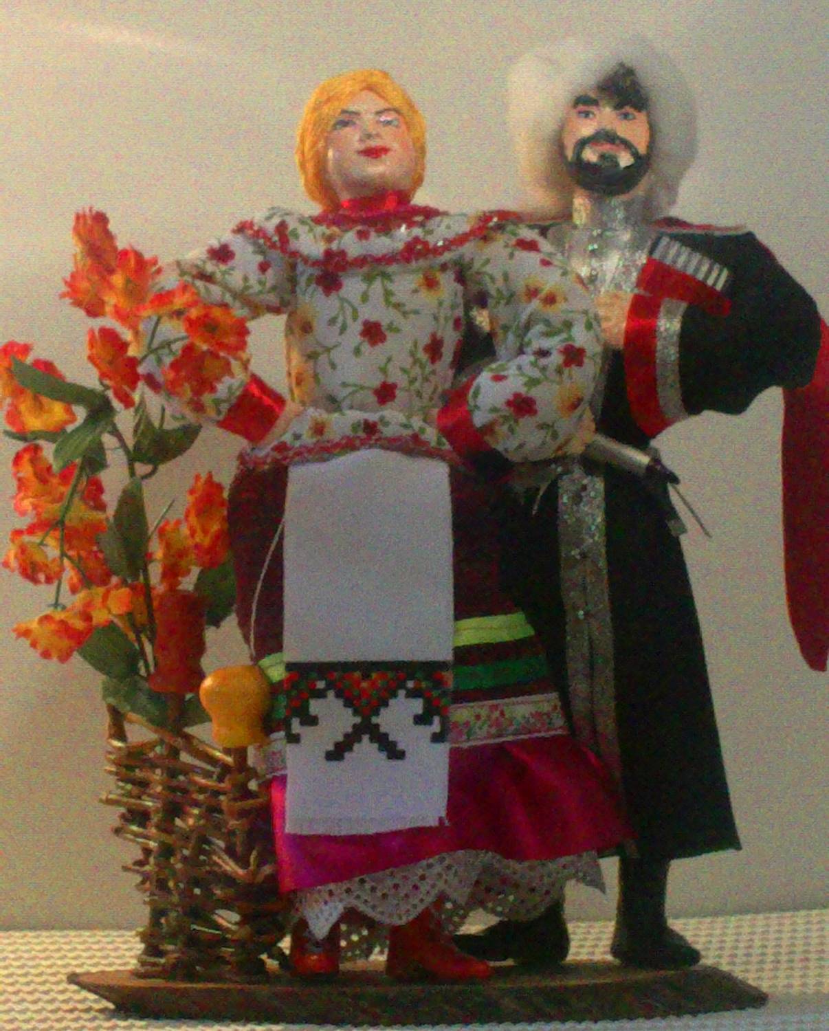 Куклы Кубанские Казачья пара возле плетня Дарской В Краснодар 